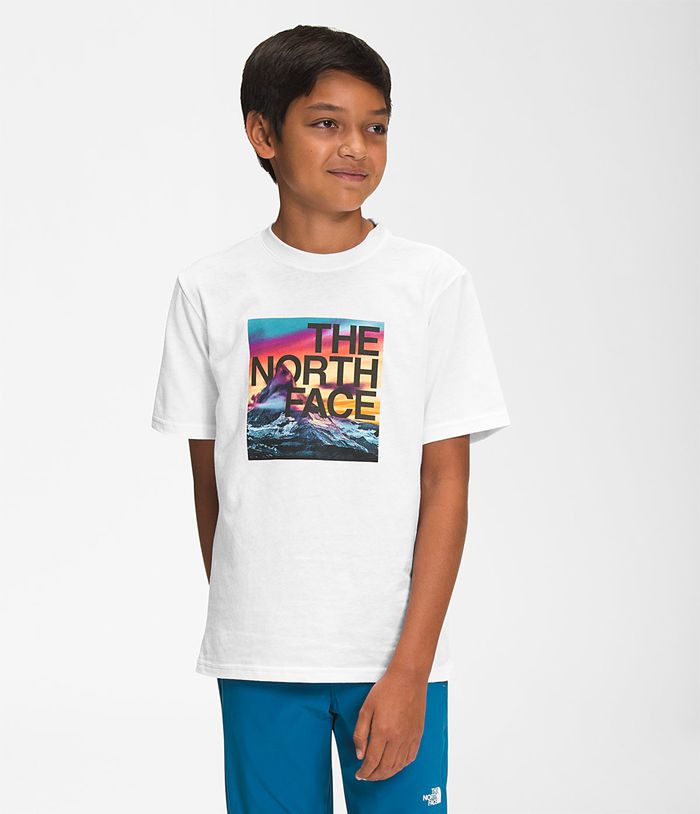 The North Face Τοπ Ασπρα Παιδικα Κοντομανικα Graphic Tee - Greece 2084STPFB